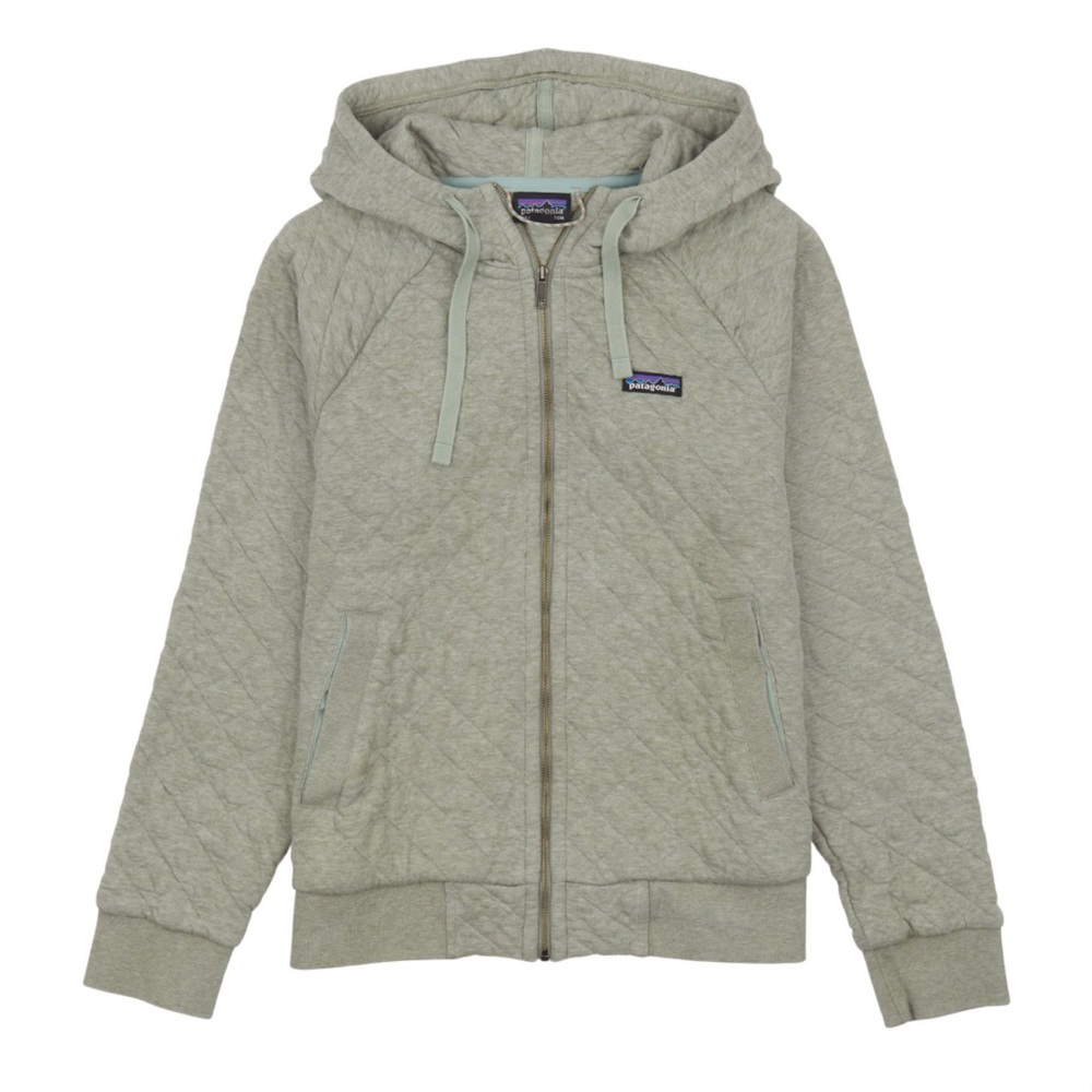 Women’s Patagonia organic cotton quilted full zip sweater